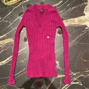 NWOT Express V Neck Plum Colored Top Size Extra Small
